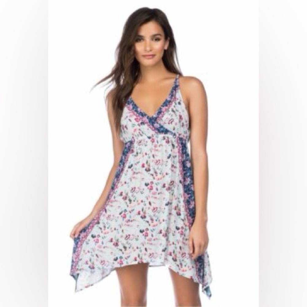 Lucky Brand Juniors Gypsy
Floral Faux Wrap Swing Dress Blue Size M